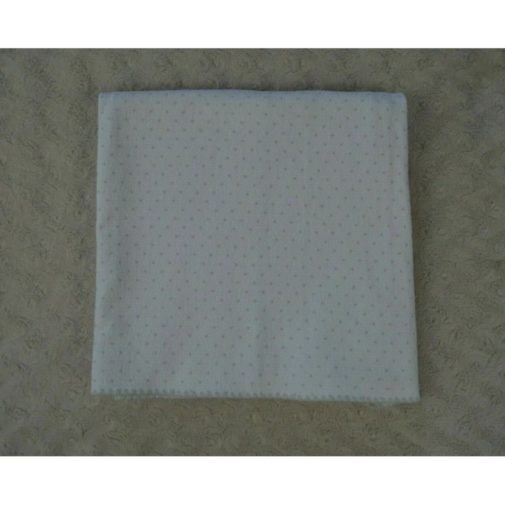 Swaddle Designs Gray White Polka Dot Baby Receiving Blanket Flannel Cotton